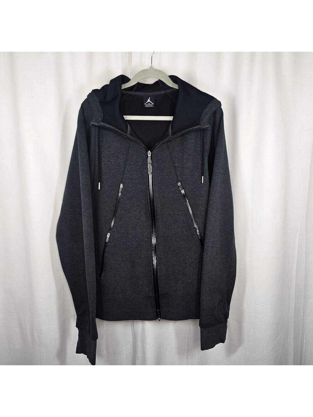 OG Nike Jordan Tech Fleece Full Zip Hoodie 2015 Charcoal Gray Mens XL Rare Zipup